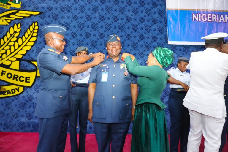 Badaru charges military to end all security threats, as Gabkwet wears Air Vice Marshal rank