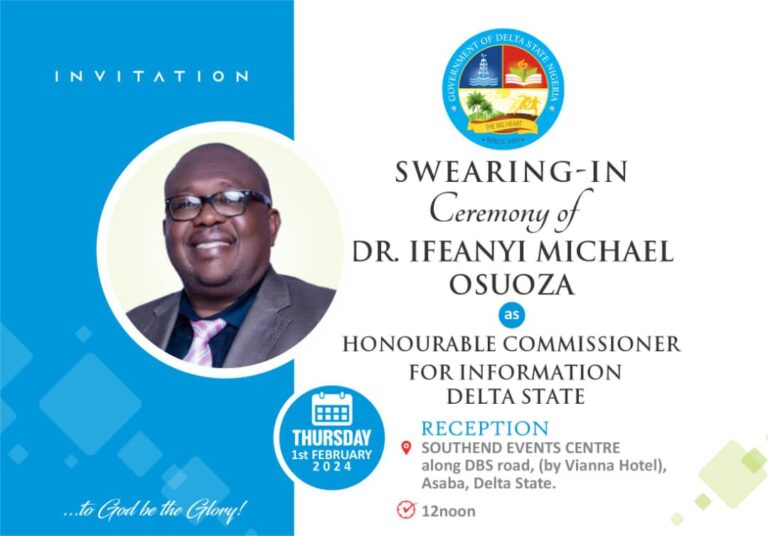 Osuoza to be sworn in as Delta Commissioner of Information February 1