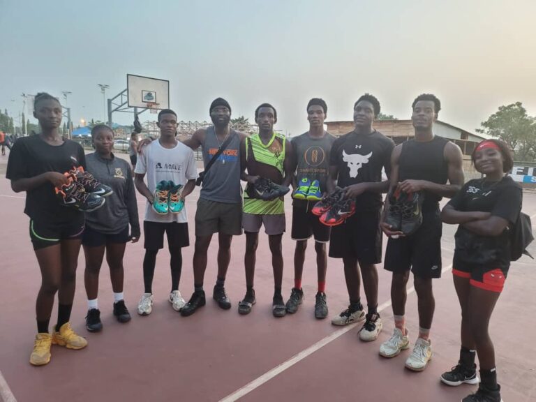 Nigerian Born American Humanitarian Gifts Quality Sneakers to Up-Coming Basketball Players in Abuja