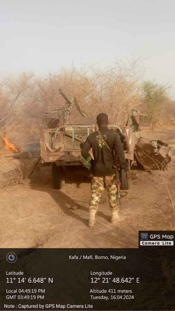 Troops eliminate ISWAP terrorists in Timbuktu, destroy two gun trucks, recover Artillery gun