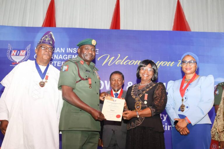 Nigerian Institute of Management confers fellowship on Defence boss