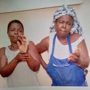 Osakpolor's mother (right) and sister Gift both injured